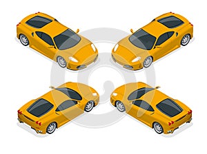 Isometric Yellow sports car