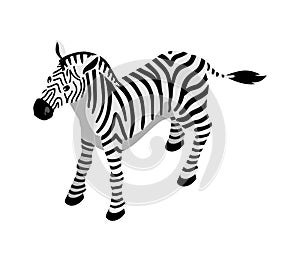 Isometric Zebra Safari Composition