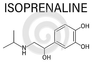 Isoprenaline molecule. Skeletal formula. photo