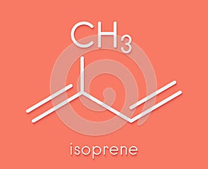 Isoprene, rubber polyisoprene building block monomer. Skeletal formula. photo