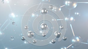 isopropanol molecular structure, 3d model molecule, isopropyl alcohol, structural chemical formula view from a microscope