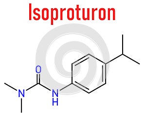 Isoproturon herbicide molecule. Skeletal chemical formula.