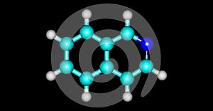 Isoquinoline molecular structure isolated on black