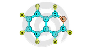 Isoquinoline molecular structure isolated on white