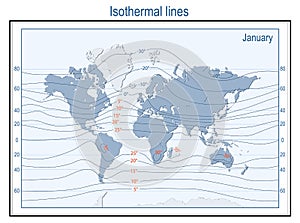 Isotherm. World Map