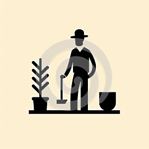 Isotype Style Gardener Pictogram By Gerd Arntz