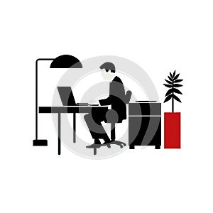 Isotype Style Office Worker Pictogram By Gerd Arntz