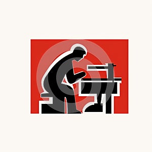 Isotype Style Pictogram Of Carpenter