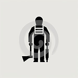 Isotype Style Pictogram Of Construction Worker
