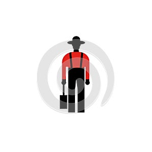 Isotype Style Pictogram Of Farm Worker