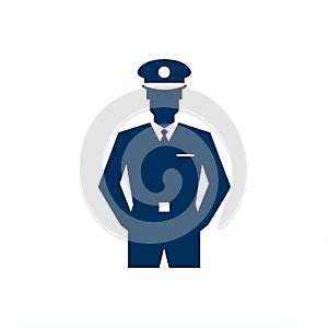 Isotype Style Pictogram Of Police Officer