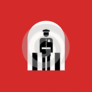 Isotype Style Pictogram Of Security Guard
