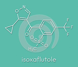 Isoxaflutole herbicide molecule. Skeletal formula