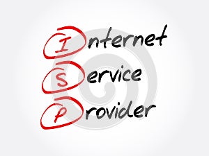 ISP - Internet Service Provider acronym, technology concept