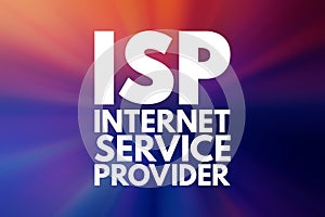 ISP - Internet Service Provider acronym, technology concept background