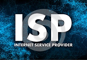 ISP - Internet Service Provider. Company that provides web access. Vector stock illustration.