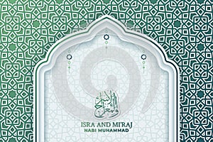 Isra Miraj Greeting Card Premium Vector