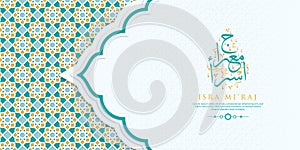 Isra Miraj Greeting Card Premium Vector