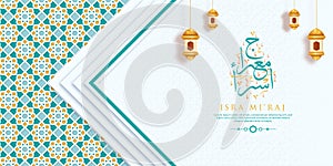 Isra Miraj Greeting Card Premium Vector