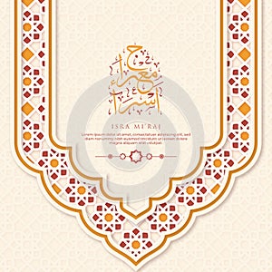 Isra Miraj Greeting Card Premium Vector