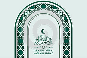 Isra Miraj Greeting Card Premium Vector