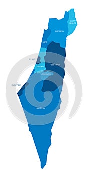 Israel - administrative map of districts