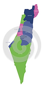 Israel - administrative map of districts