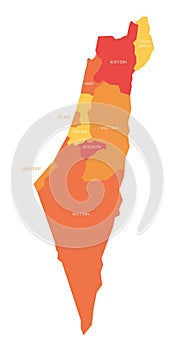 Israel - administrative map of districts