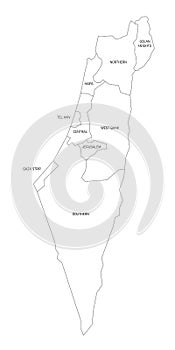 Israel - administrative map of districts
