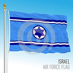 Israel Air Force waving flag, middle east, vector illustration