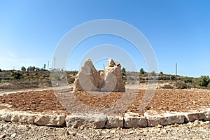 Israel Bethel. View of officially identified spot The Rock of Jacobs dream in Bethel as described in genesis 28-12-19 in the old t