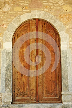 In israel, brown very old craftmanship door photo