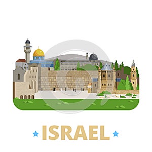 Israel country design template Flat cartoon style