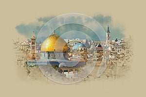 Israel, the dome of the rock in Jerusalem photo