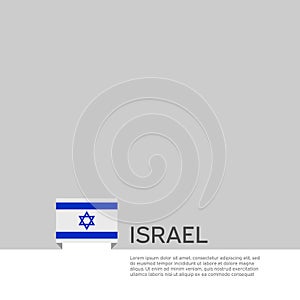 Israel flag background. State patriotic israeli banner, cover. Document template with israel flag on white background. National