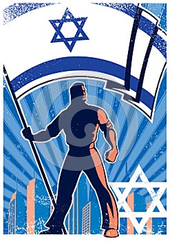 Israel Flag Bearer Poster