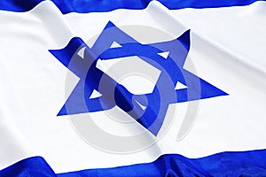 Israel Flag. Big waving national Flag of Israel