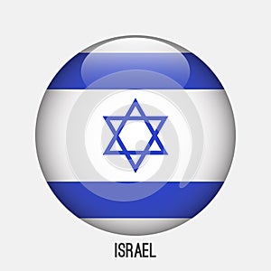 Israel flag in circle shape.