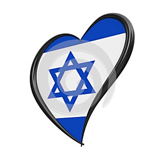 Israel Flag Inside Heart. Eurovision Song Contest 2019 in Israel