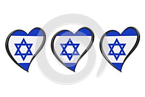 Israel Flag Inside Heart. Eurovision Song Contest 2019 in Israel