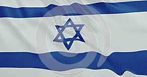 Israel flag waving closeup animation