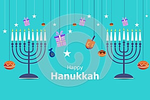 Israel Holiday for Festival of Light Happy Hanukkah celebration background