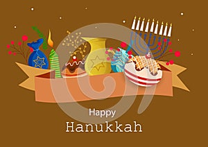 Israel Holiday for Festival of Light Happy Hanukkah celebration background photo