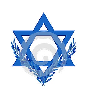 Israel Independence Day, Star of David, olive branches