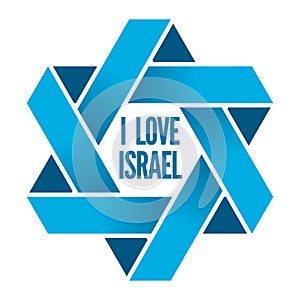 Israel or Judaism logo with Magen David sign photo