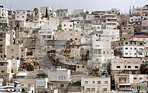 Israel landscape landmarks. Jerusalem view of the old town and t