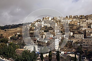 Israel landscape landmarks. Jerusalem view of the old town and t