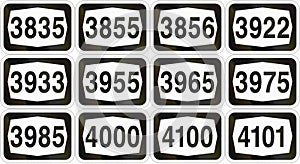 Israel local road shield collection from 3835 to 4101