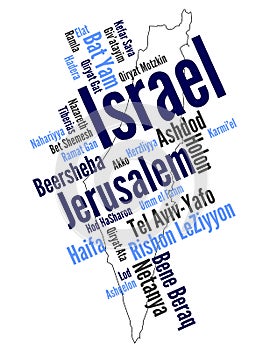 Israel map and cities