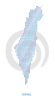 Israel map, dot vector background